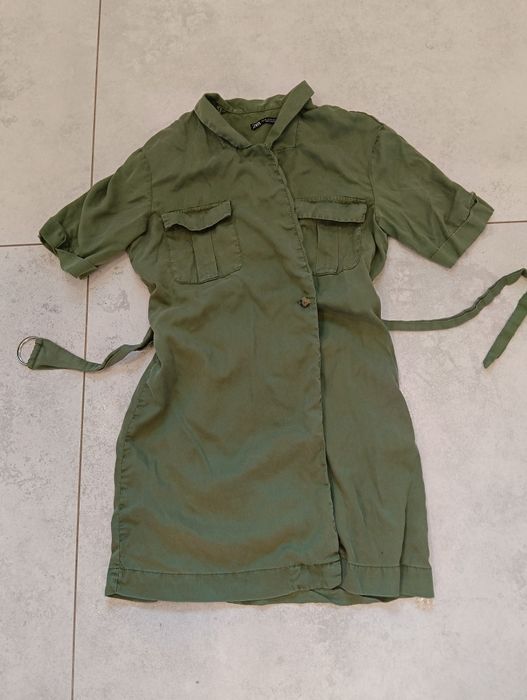Sukienka Szmizjerka ZARA 100% Lyocell Styl Safari / Utility