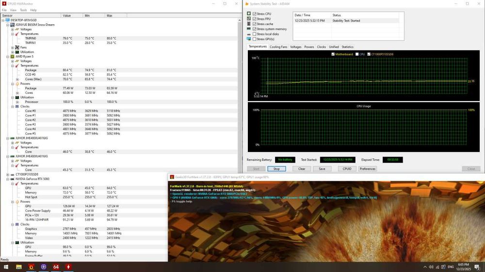Сніжний ПК! Ryzen 5 7500F \ RTX5060 \ 32GB DDR5 \ 1TB NVME \ Wi-Fi6E