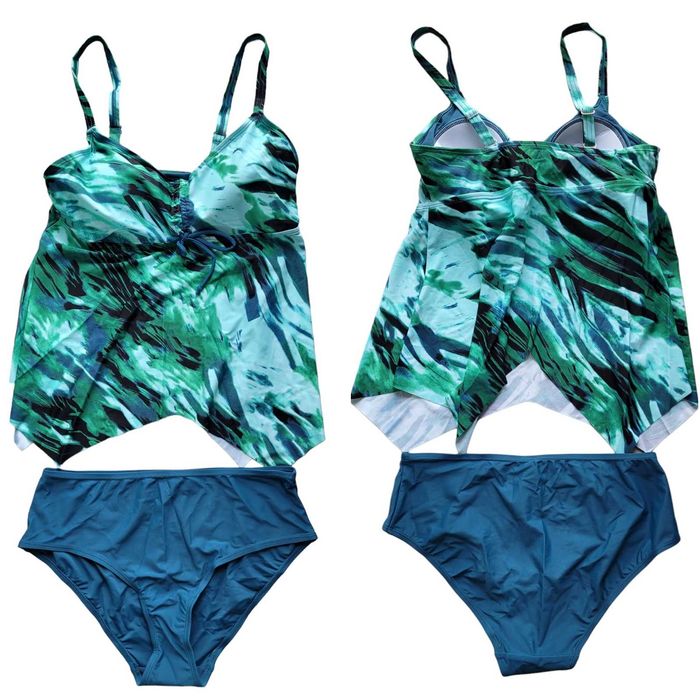 Strój kostium kąpielowy tankini 40,L BonPrix komplet wzór