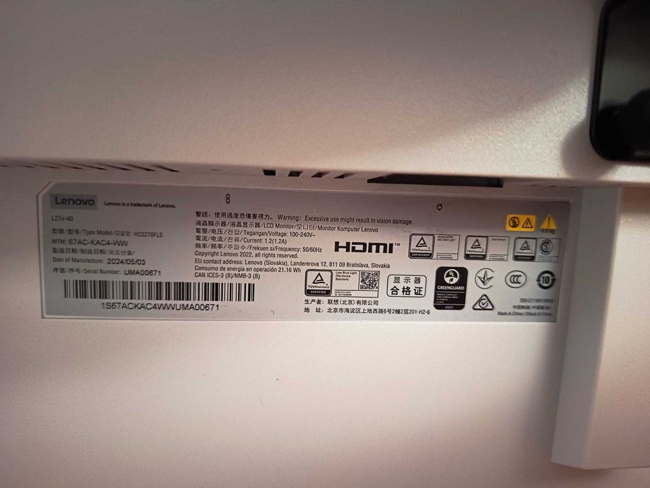 Monitores Lenovo L27-e40, como Novos