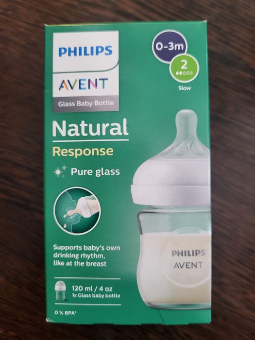 Szklana butelka dla niemowląt Philips Avent Natural RESPONSE / NOWA