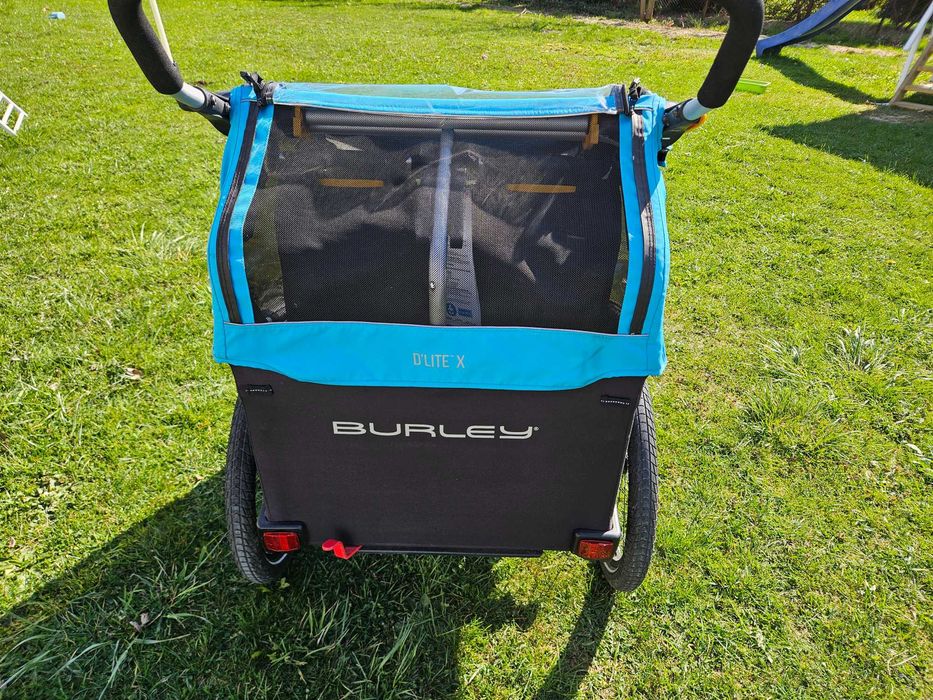 Burley D’Lite X Double + Stroller Kit + 2 uchwyty rowerowe | stan idealny