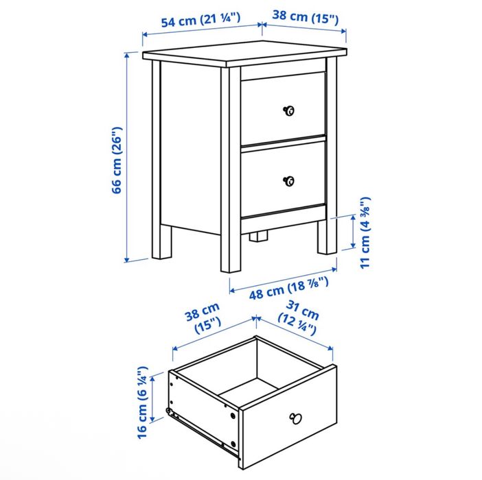 2 Mesas de Cabeceira Hemnes branca ikea