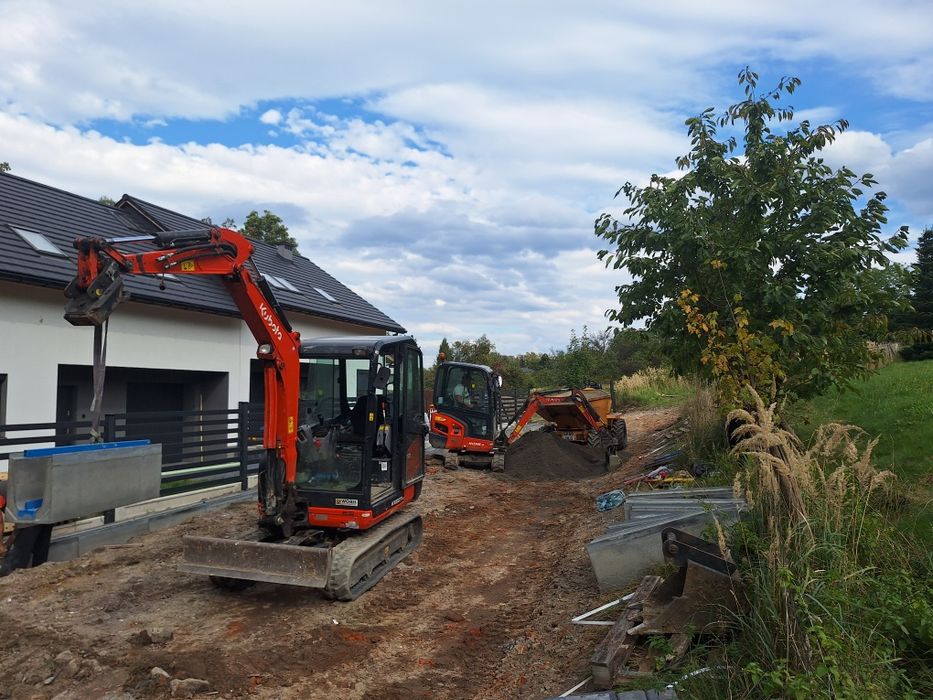 Uslugi koparką ,usługi minikoparką,prace ziemne,wozidło,wiertnica,