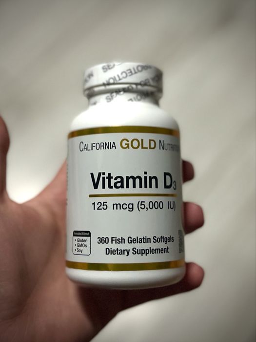 Witamina D3, 125 μg (5000), 360 miękkich kapsułek z żelatyny rybnej