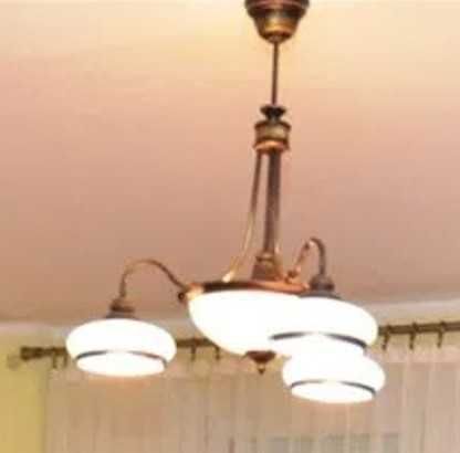 Zestaw JUPITER mosiądz: żyrandol + lampa podłogowa