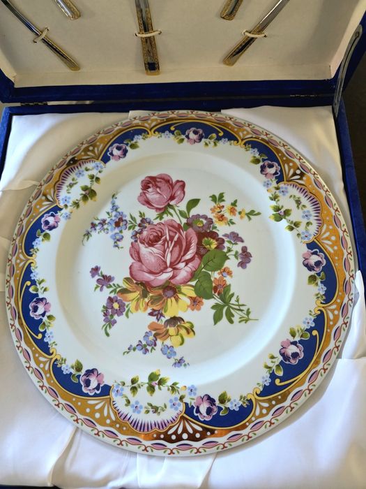 Prato de bolo e talheres Limoges