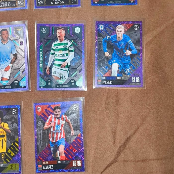 14 Cartas Paralelas Roxas Topps Match Attax Extra