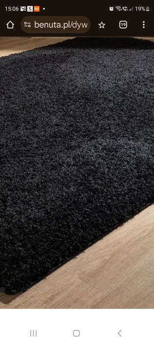 Dywan czarny shaggy Ikea 133x195