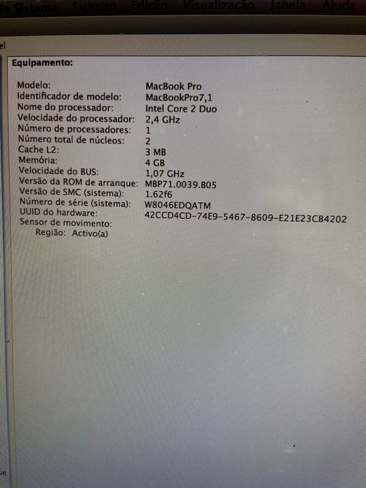 Macbook pro 2011 a funcionar