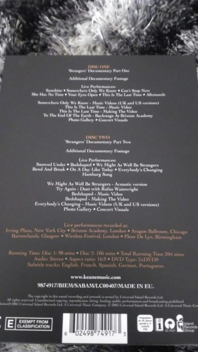 Dvd Duplo Tipo Documentario da Banda Keane - Strangers