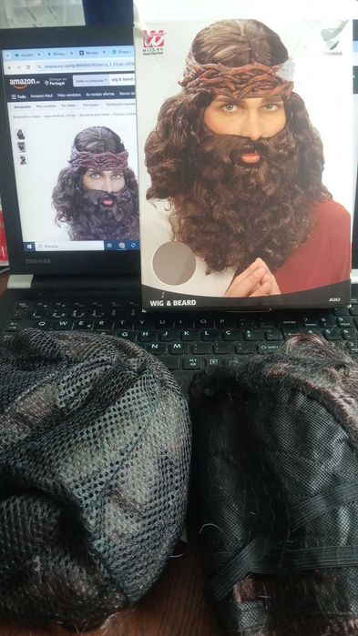 Set Peruca e Barba Profeta / Jesus Widmann (Produto OK / Caixa com fita)