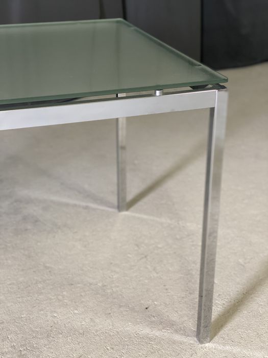 Nowoczesny stół szklany 160 x 80 cm, chrom, szkło hartowane