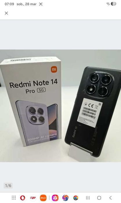 ŁADNY Xiaomi REDMI note 14 pro 5g. Pamięć 8+4/256gb
