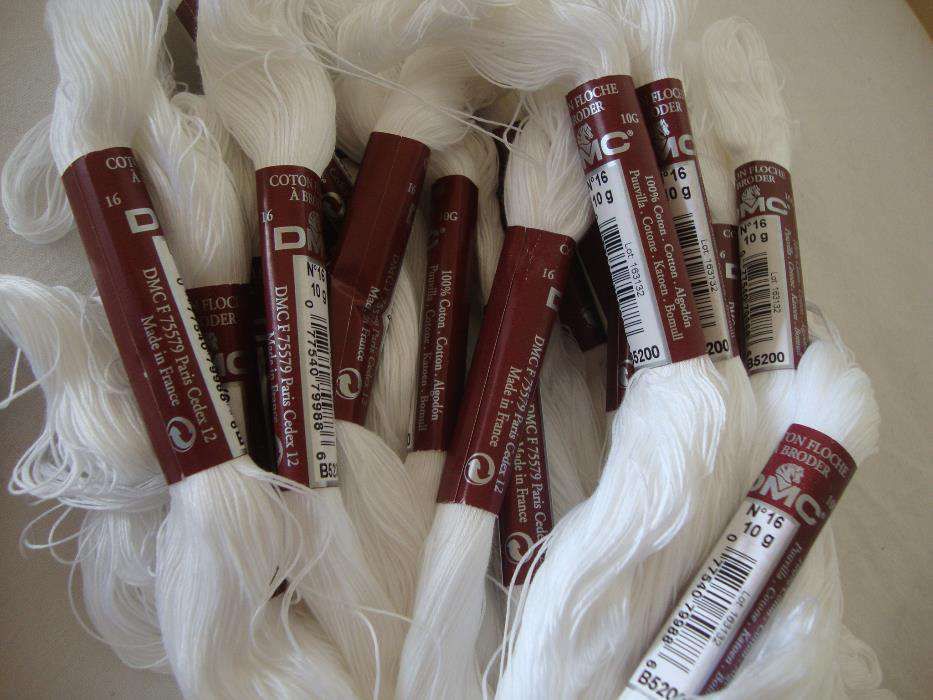 12 Molhos de Fio Branco para bordar, GMC (Novos)