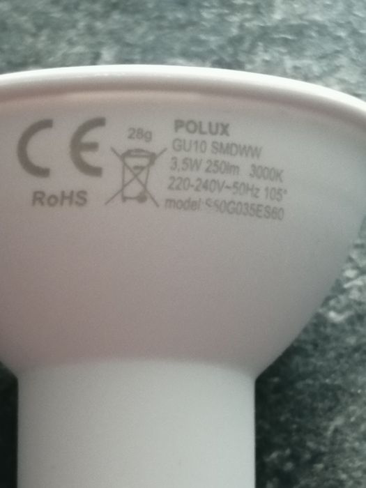 GU10 250lm, 3.5W, 3000K Żarówka LED 10x