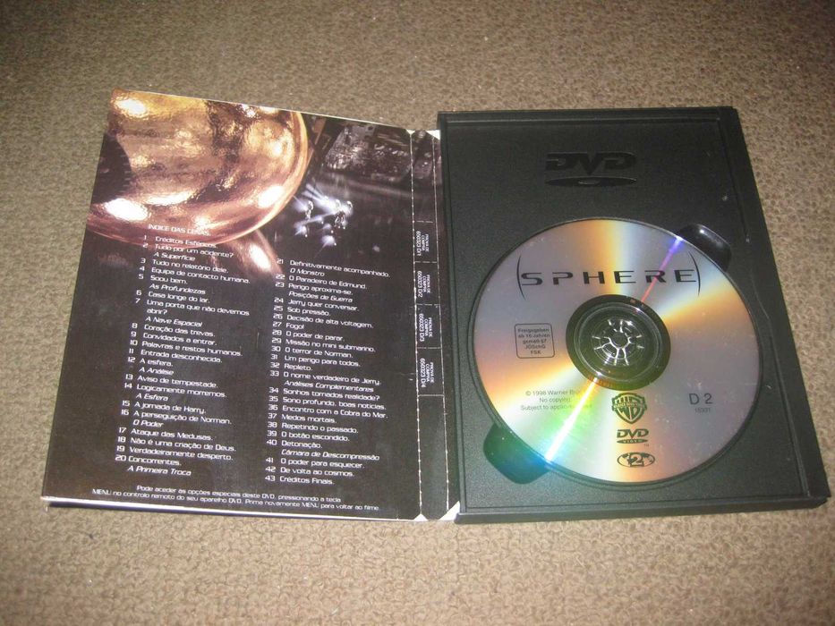DVD "A Esfera" com Samuel L. Jackson/Snapper/Raro!