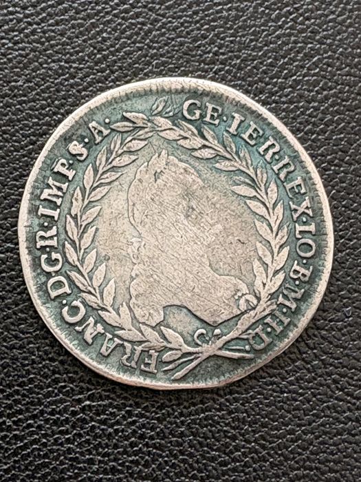 Срібна монета Австрійської монерхії  20 крейцерів 1755 Франца I Стефана