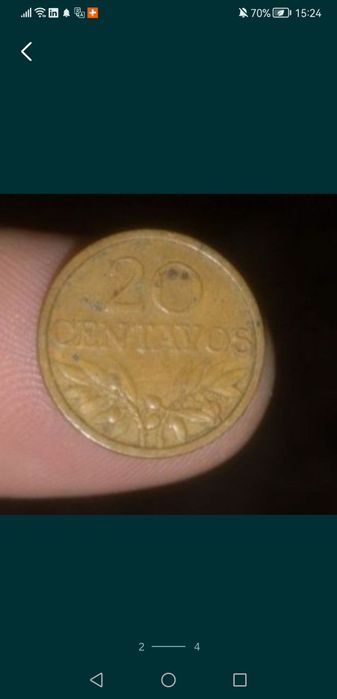Moedas de tostão e centavos