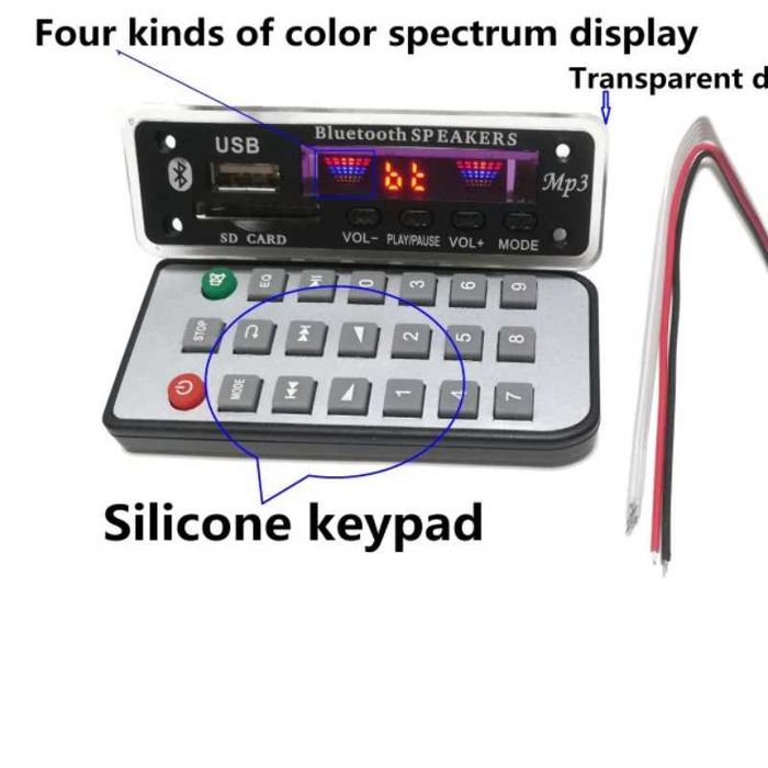 BLUETOOTH 5.2! Модуль із мікрофоном 12V MP3/WMA/WAV/FLAC, APE