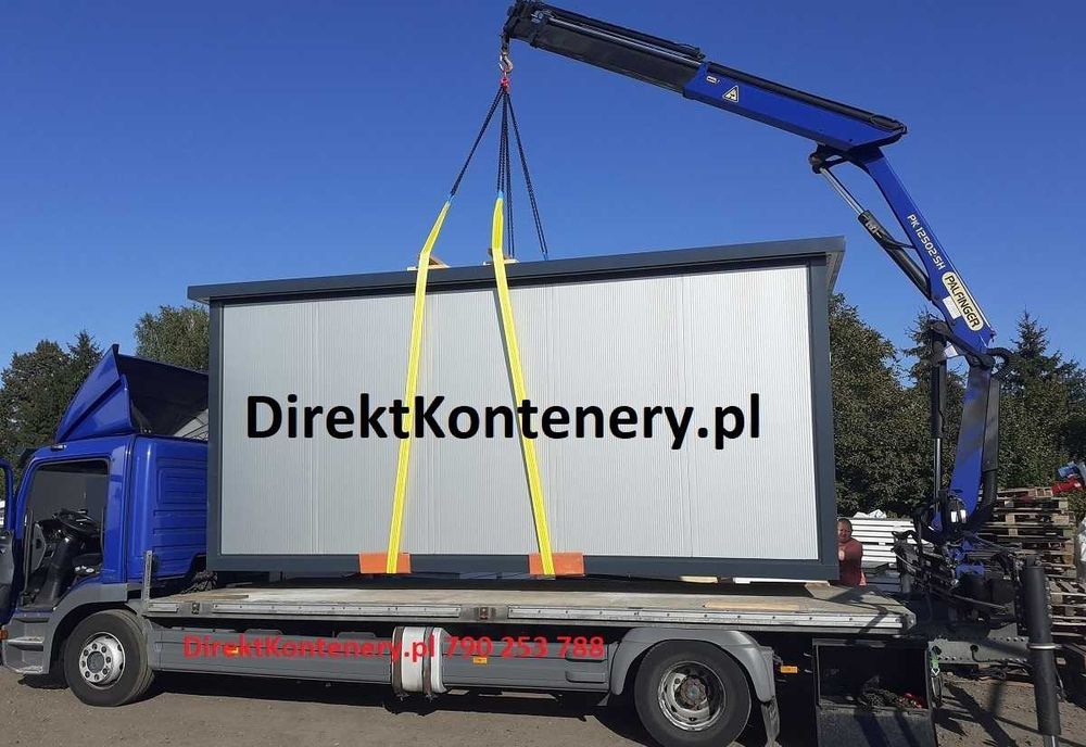 Kontener stróżówka portiernia z WC 6x2,5m Producent