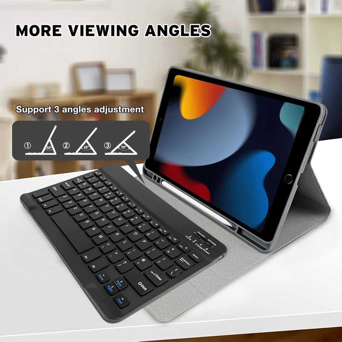 Zabatoco etui z klawiaturą Bluetooth do iPad 9/8/7, Air 3, Pro 10.5