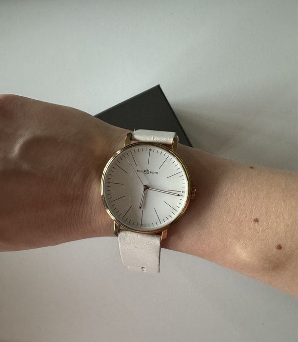 Zegarek biało-złoty Bijou Brigitte duża koperta