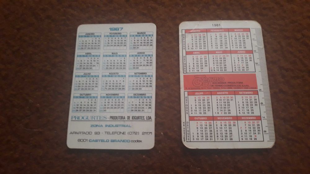 Calendários de bolso - lote 2 / 4 - portes incluídos