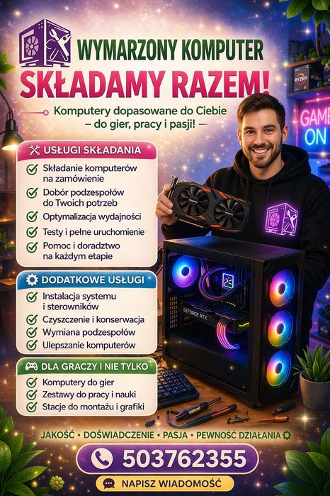 Składanie komputerów GAMING | RGB | 24–48h | Cała Polska