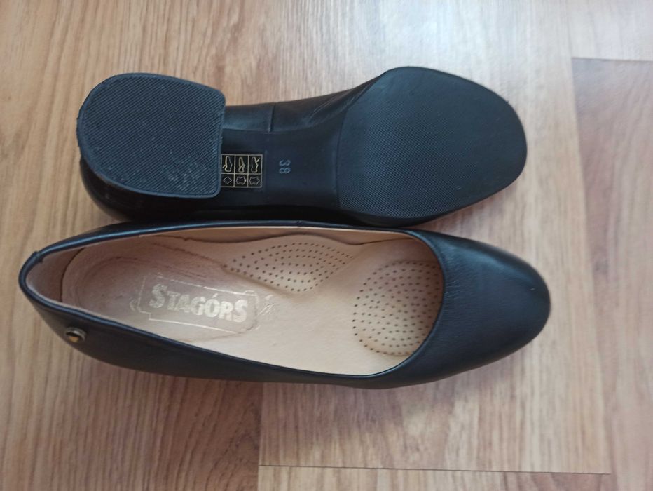 Czarne skórzane buty damskie