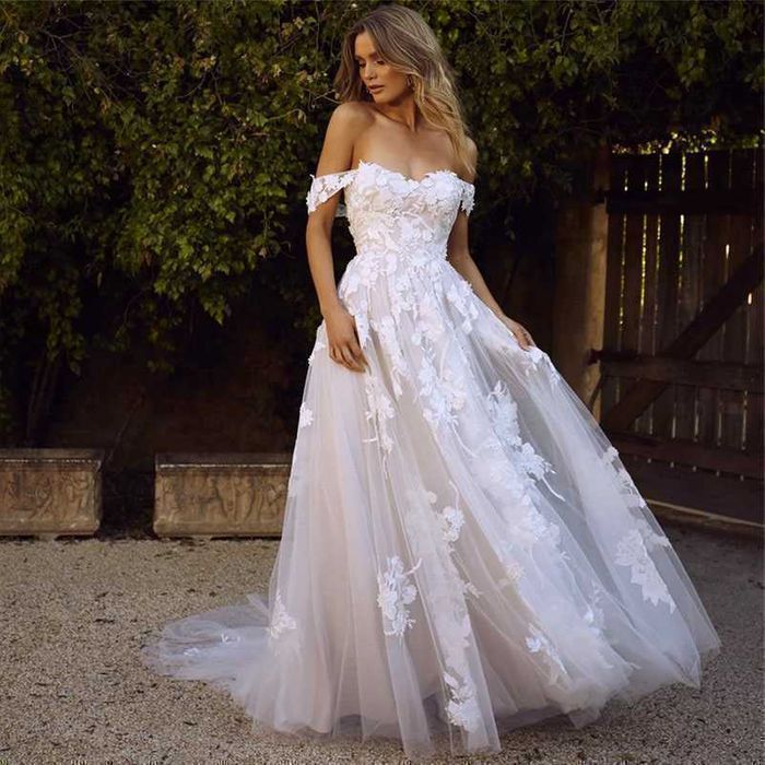 Suknia ślubna #18 boho dekolt serce ivory beż linia A rozmiar 44 XXL