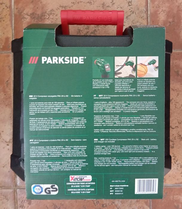 Compressor a bateria Parkside 20V
