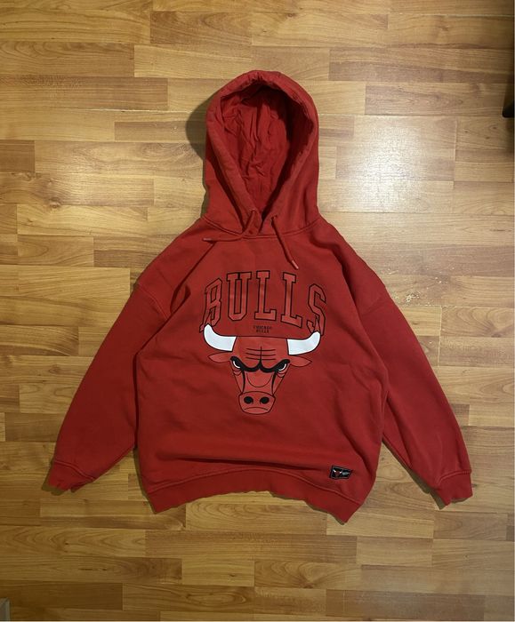 Хлопковое красное худи на флисе Nike NBA CHICAGO BULLS JORDAN S размер