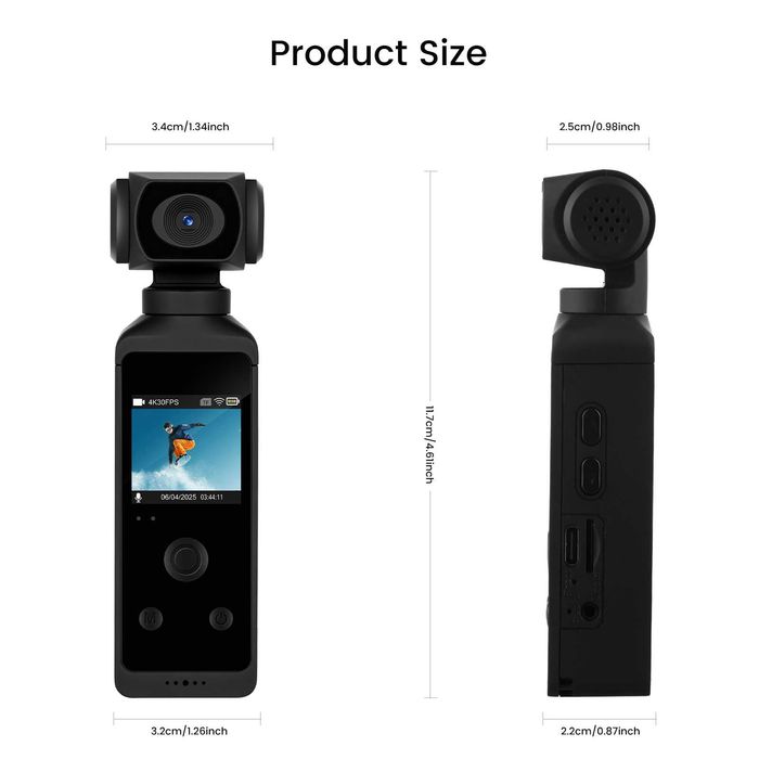 Câmara de Ação 4K Ultra HD | Wi-Fi | Estabilização e Áudio (Nova)