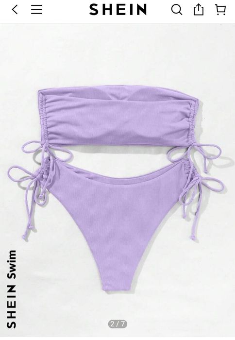 Новий купальник р.М  Shein, 38 р. ліловий, пудровий, рожевий бузковий,