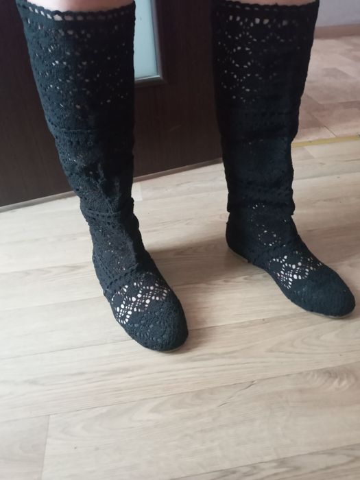 Літні в'язані ажурні чобітки нові