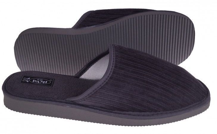 Kapcie męskie domowe laczki naturalne welurowe pantofle POLSKIE 45