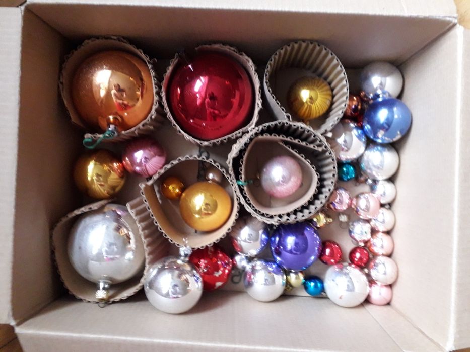 Zestaw - Bańki bombki chinkowe z PRL szklane vintage