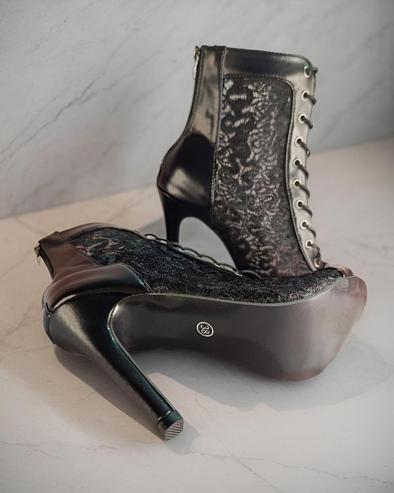 Танцювальні туфлі High Heels "Maison Eclat" з подвійною мереживною сіт