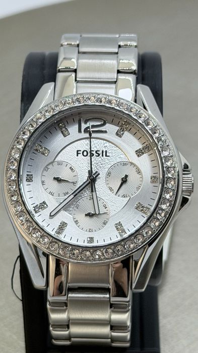 Жіночий годинник Fossil Riley ES3202 з кристалами Swarovski (Сріблястий)