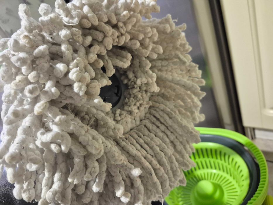 Комплект швабра и большое ведро с механическим отжимом (высота 32 см)