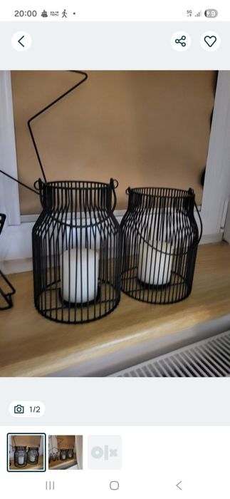 Koszyki metalowe 2 szt, lampiony 2 szy