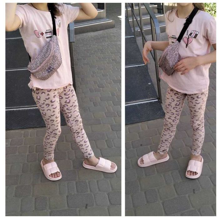 легінси з дуже схожим «пантерним» візерунком  8-10років Польща