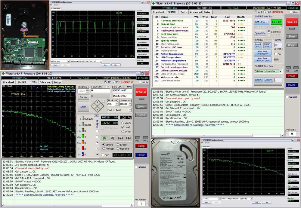 HDD 3,5" 80, 500GB, DVD-RW, Adapter IDE to SATA