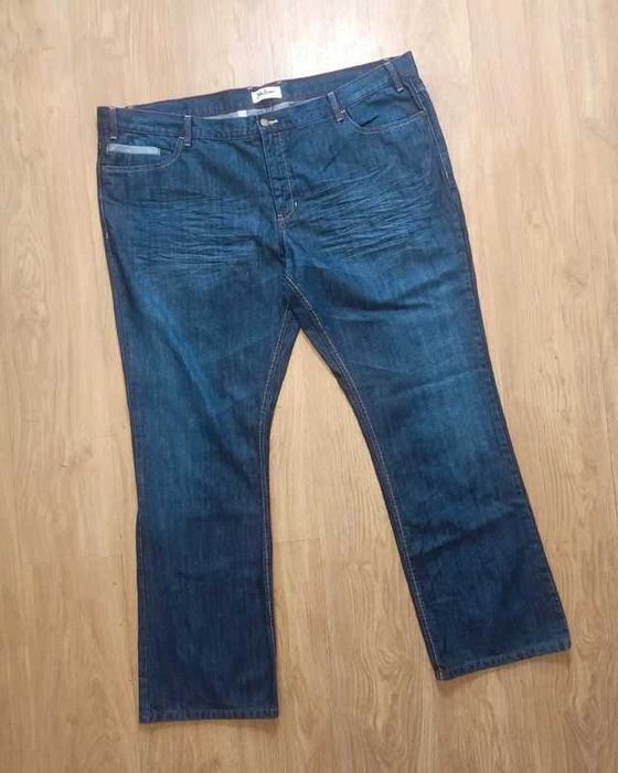 John Baner spodnie jeansowe męskie straight granatowe 64 5XL