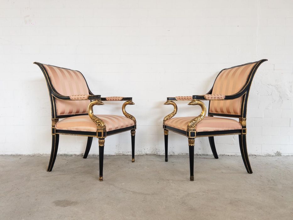 Par de fauteuils/cadeirões ao gosto império.