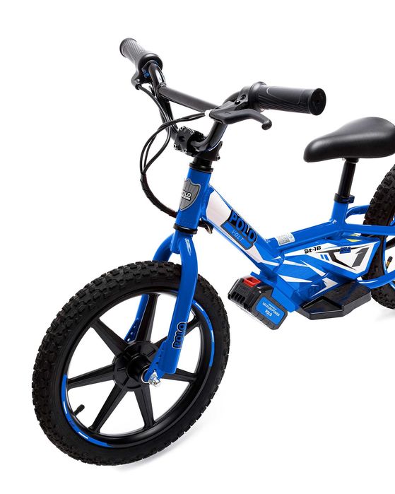 Rowerek Biegowy Elektryczny POLOVOLT ST-16 Niebieski Mini Cross