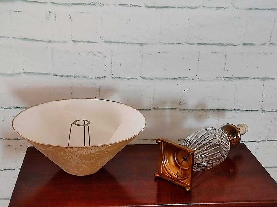 Candeeiro em cristal e bronze