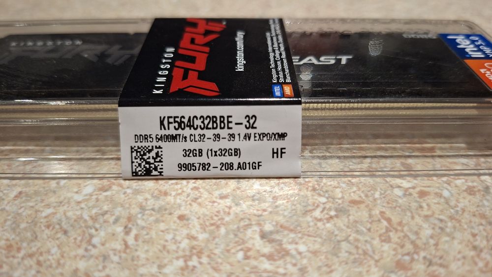 Pamięć Kingston Fury Beast, DDR5, 32 GB, 6400MHz, CL32