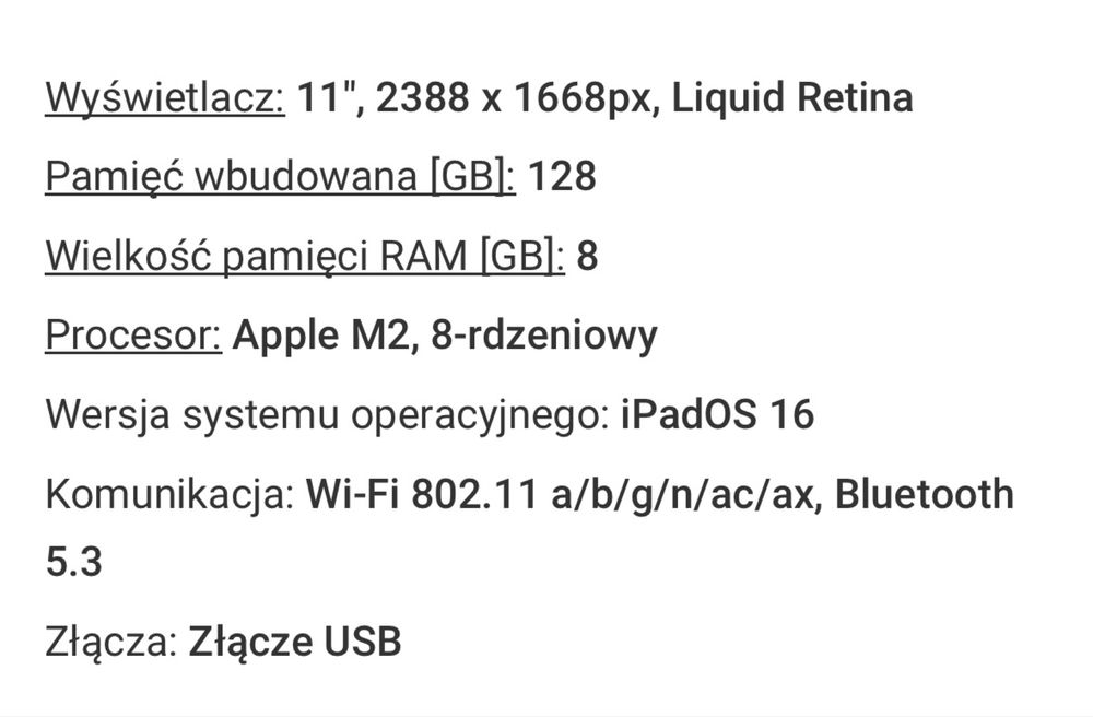 IpadOS16 128G Gwiezdna szarosc